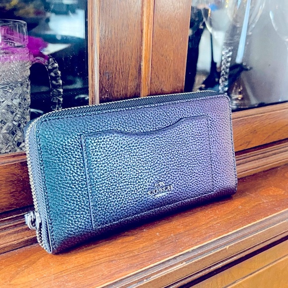 UNICORN COACH HOLOGRAM Accordion Zip Around Long Wallet Pocket Purple Green Teal - Picture 3 of 16